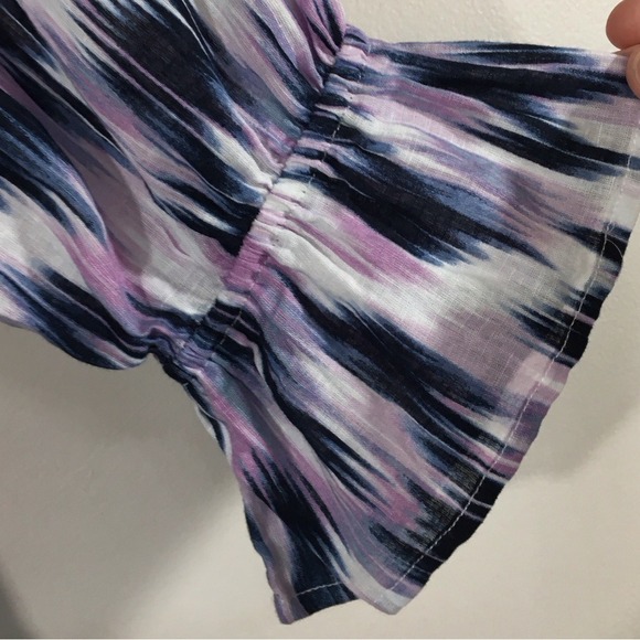 Lane Bryant Linen & Cotton On or Off Shoulder Peplum Tie‎ Dye Boho Blouse - Picture 3 of 8